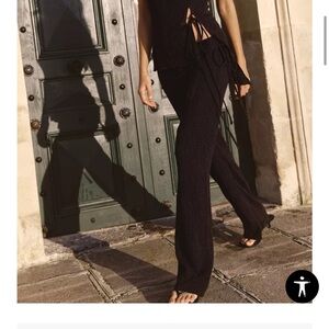 Zara Brown Side Tied Apron Front Wrap Pants